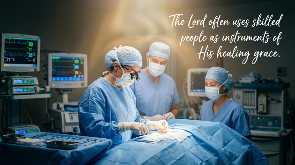 praying for a successful operation